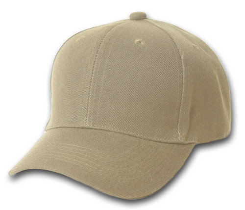 Plain Baseball Hat Adjustable - Khaki