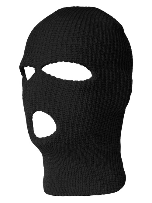 3 Hole Winter Ski Mask Balaclava - Black