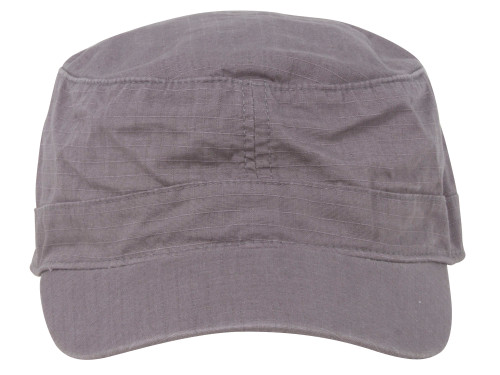 Fitted Cotton Ripstop Army Cap-Charcoal