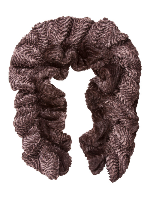 Faux Fur Stretchable Scarf Neck Warmer - Brown