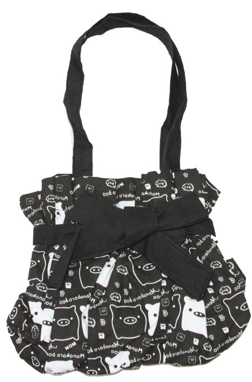 Nom Nom Piggy Kawaii Small Hand Bag - Black