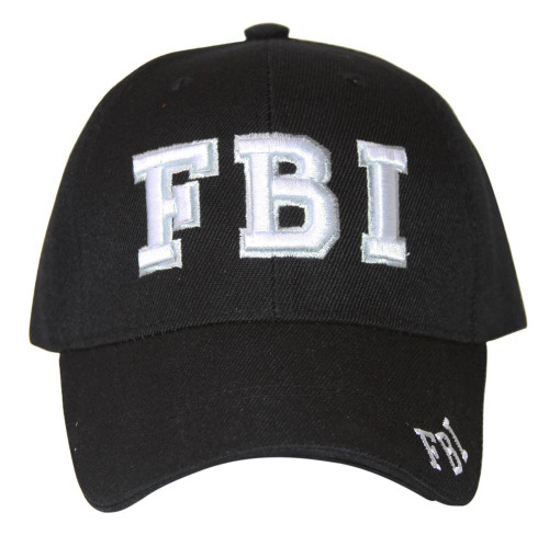 Black  FBI Text Style Hat