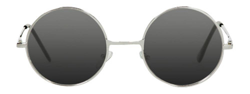 Circular Frame Sunglasses, Silver/Black with Gravity Shades Micro Case