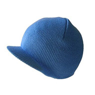 NEW CUFFLESS Light Baby Blue Beanie Visor Skull Cap HAT