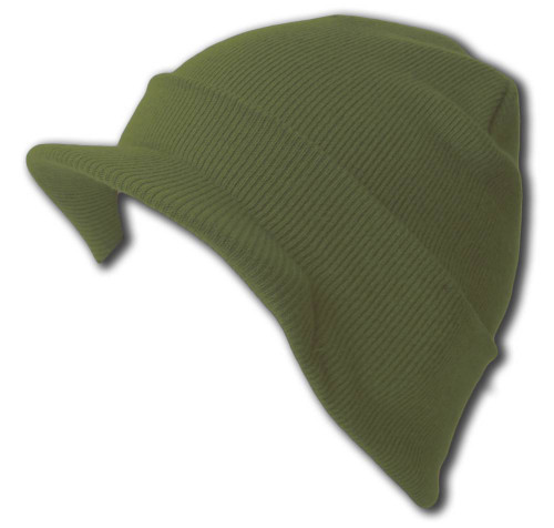 New Olive Cuff Beanie Visor  Cap