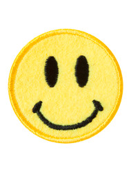 Yellow Felt Smile Face Patch