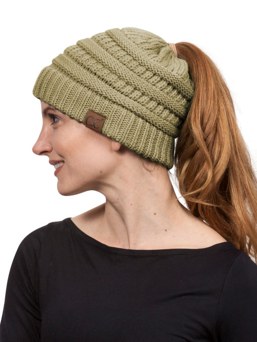 Gravity Threads Pony Tail Knit Beanie