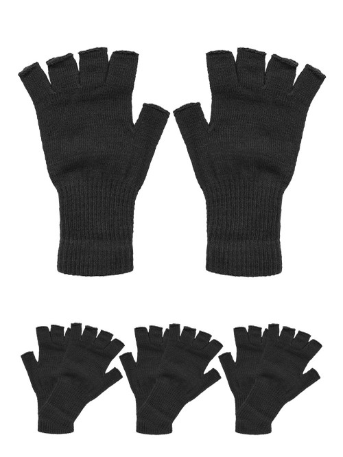 Fingerless Knit Gloves 4 pieces,