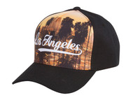 Los Angeles City Sublimation Adjustable Hat - Black