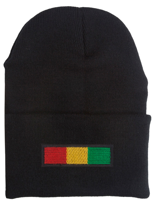 Rasta Stripe Cuffed Beanie