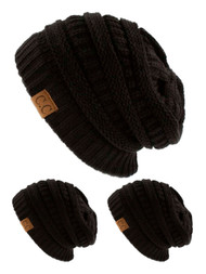 CC Slouch Thick Knit Beanie ( 3 pack )