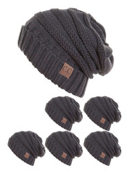 CC Slouch Thick Knit Beanie ( 6 pack )