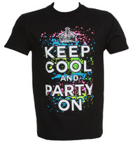 Keep Cool and Party On Graphic T Shirt, Grey