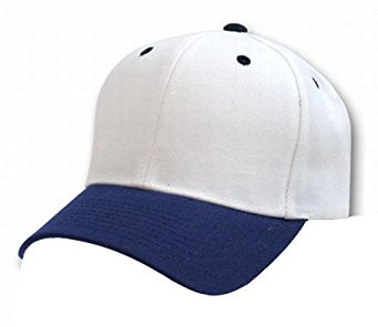 Top Headwear Baseball Cap Hat- White/Navy