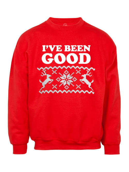 Mens I've Been Good Ugly Christmas Ugly Sweatshirt