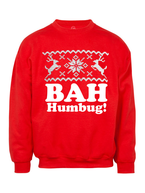 Mens Bah Humbug! Ugly Christmas Ugly Sweatshirt