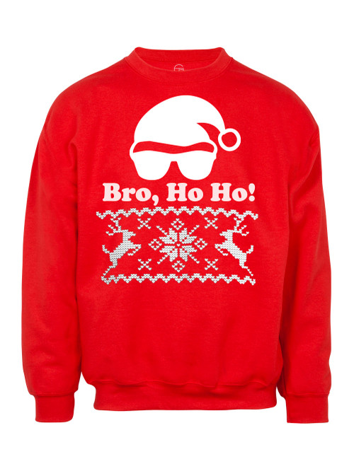 Mens Bro Ho Ho Deer Ugly Christmas Ugly Sweatshirt