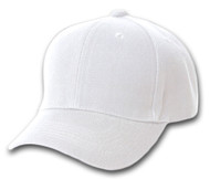 Plain Fitted Curve Bill Hat, White 7 5/8