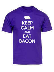 Mens Keep Calm and Eat Bacon Short-Sleeve T-Shirt