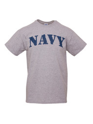 Mens US Navy Heather Grey Short-Sleeve T-Shirt