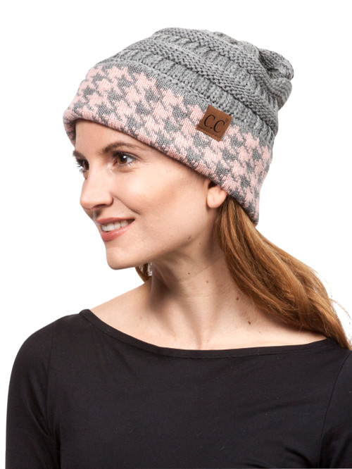 Gravity Threads Houndstooth Cuff Knit Beanie