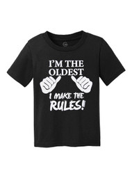 I'm the Oldest, I Make the Rules Kids Cotton T-Shirt