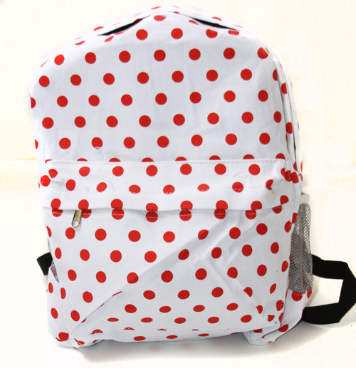 Clover White Red Polka Dot Backpack