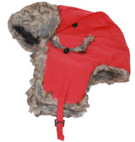 Ushanka Faux Fur Trapper Winter Flight Trooper Hat Cap RED