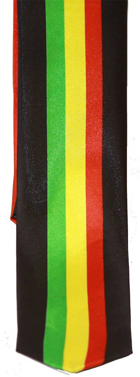 Trendy Skinny Tie - Rasta Colors Vertical Striped