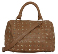 Womens Fashion "Francette de Lys" Star-Studded Tote Shoulder Bag