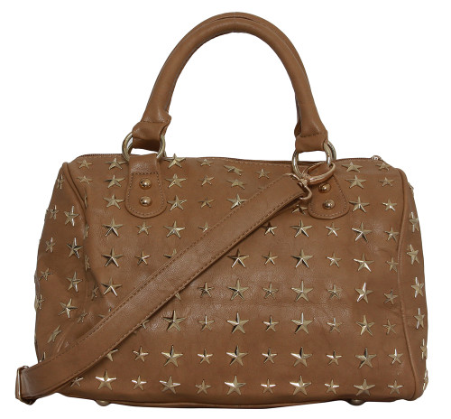 Womens Fashion "Francette de Lys" Star-Studded Tote Shoulder Bag