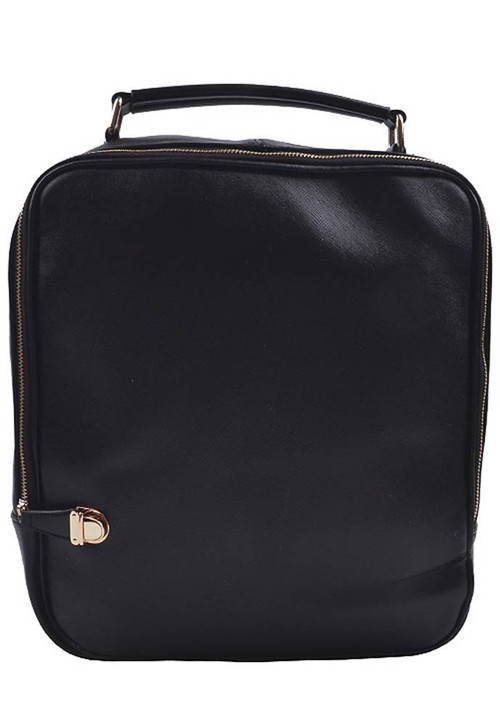 Womens Fashion Sweet Solid Backpack - Black