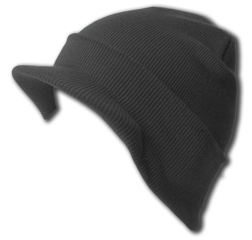 New Cuff Beanie Visor  Cap - Charcoal