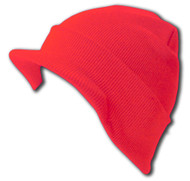 NEW CUFF HOT RED Beanie Visor Skull Cap HAT