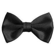 Tuxedo Tie - Deluxe Satin BOWTIE 2 1/2" Pre-tied-Black