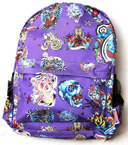 Clover Purple Backpack - Hard Tattoo Style