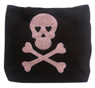 Clover Pink Skull Tote Bag, Black