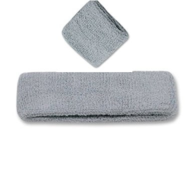 Solid Blank Head and Wristband Set, Grey