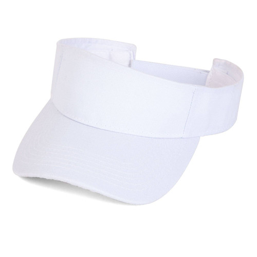 Summer Golf Solid White Adjustable Visor