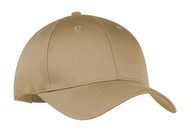 6-Panel Twill Cap, Color: Khaki CP80, Size: One Size