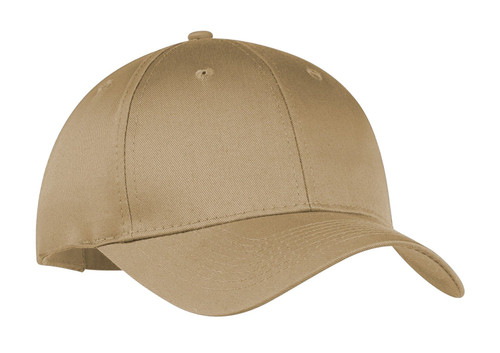 6-Panel Twill Cap, Color: Khaki CP80, Size: One Size