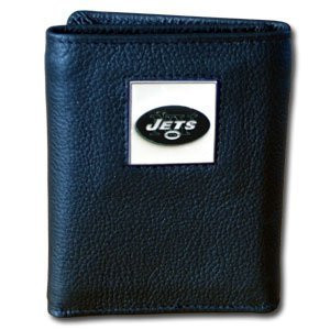 New York Jets Executive Leather Trifold Wallet in a Box