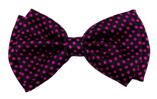 Bow Tie 4.4 inches Small Pink Polka Dots
