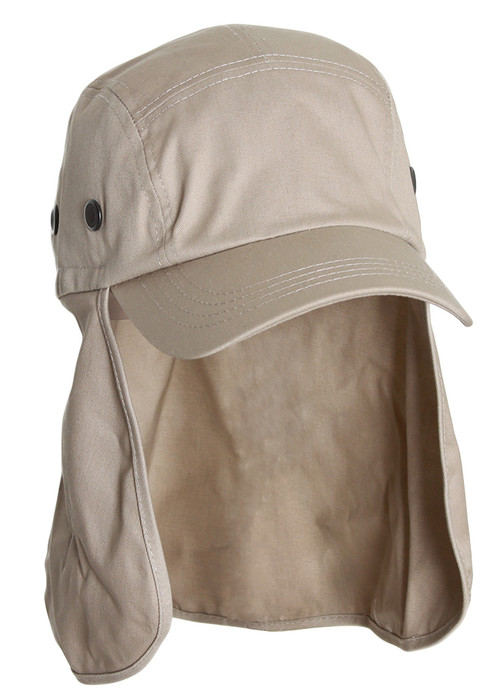 SOLID T/C TWILL CAP WITH FLAP