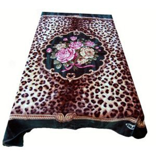 New Solaron Queen Size Flower Leopard Korean Mink Blanket