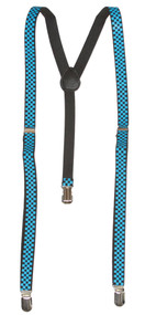 Checkered 3 Clip Stretchable Suspenders 2 pack