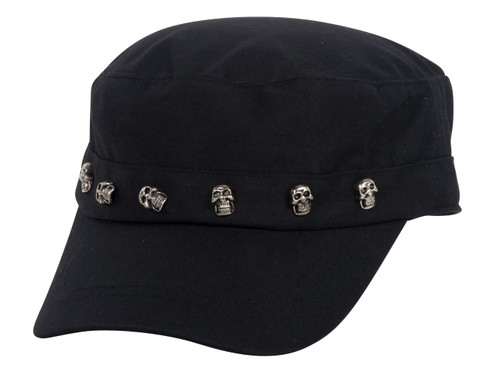 Skull Pins Black Cadet Cap