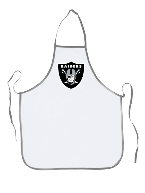 NFL Football Las Vegas Raiders Sports Fan BBQ Grilling Apron Grey Trim