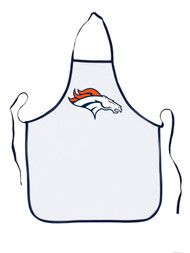 NFL Football  Denver Broncos Sports Fan BBQ Grilling Apron, White/Navy Trim
