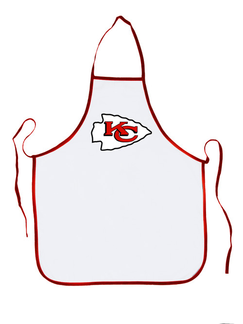FNL Football Kansas City Chiefs Sports Fan BBQ Grilling Apron, White/Trim Red